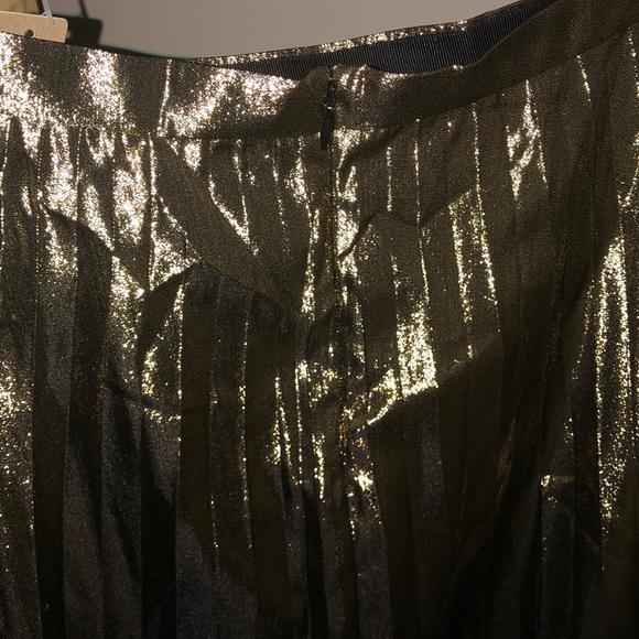 NWT J.Crew Point Sur Pleated Metallic - Midi Skirt - Picture 4 of 5